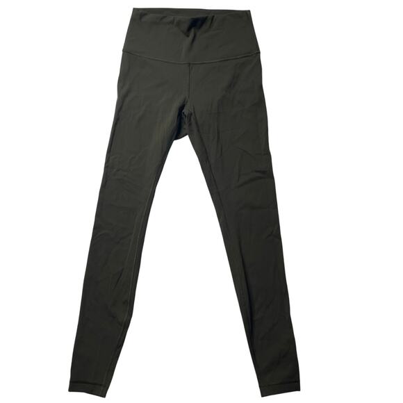 Lululemon Wunder Under High Rise Leggings Olive Green Sz 6 Athleisure Stretch - Picture 1 of 5